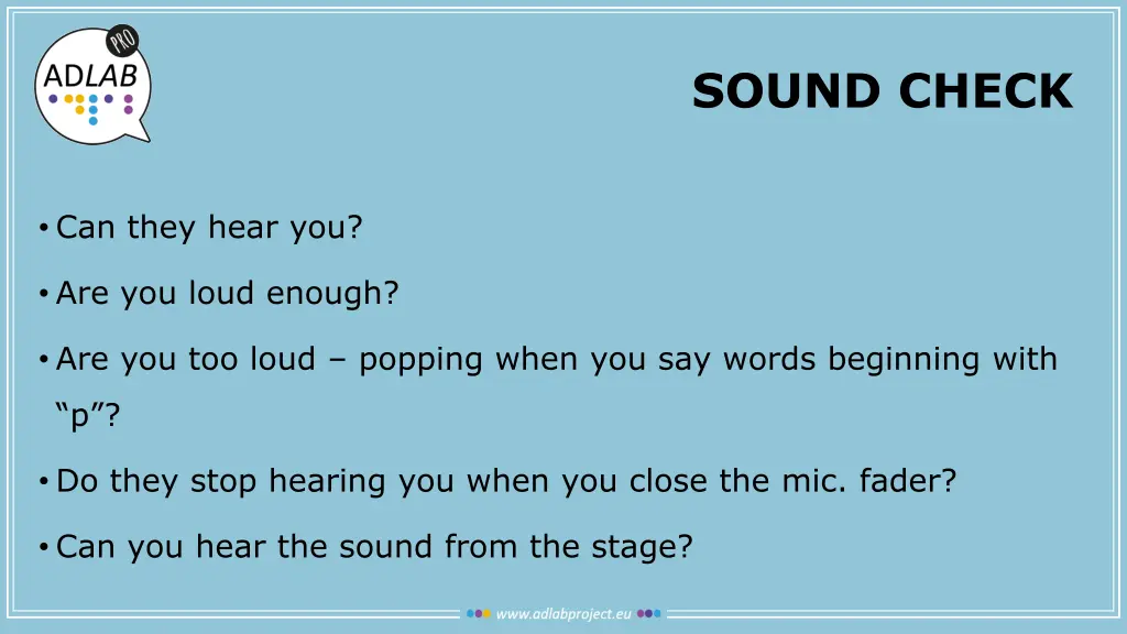 sound check