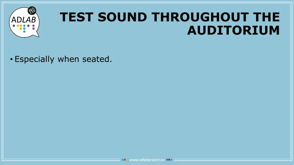 test sound throughout the