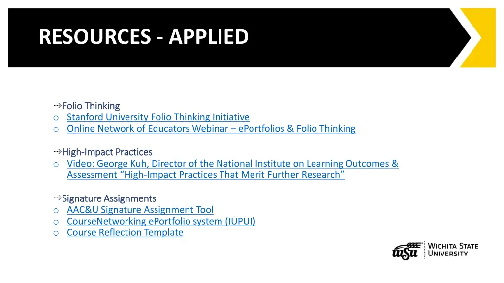 resources applied