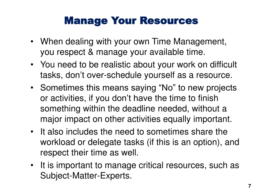 manage your resources manage your resources