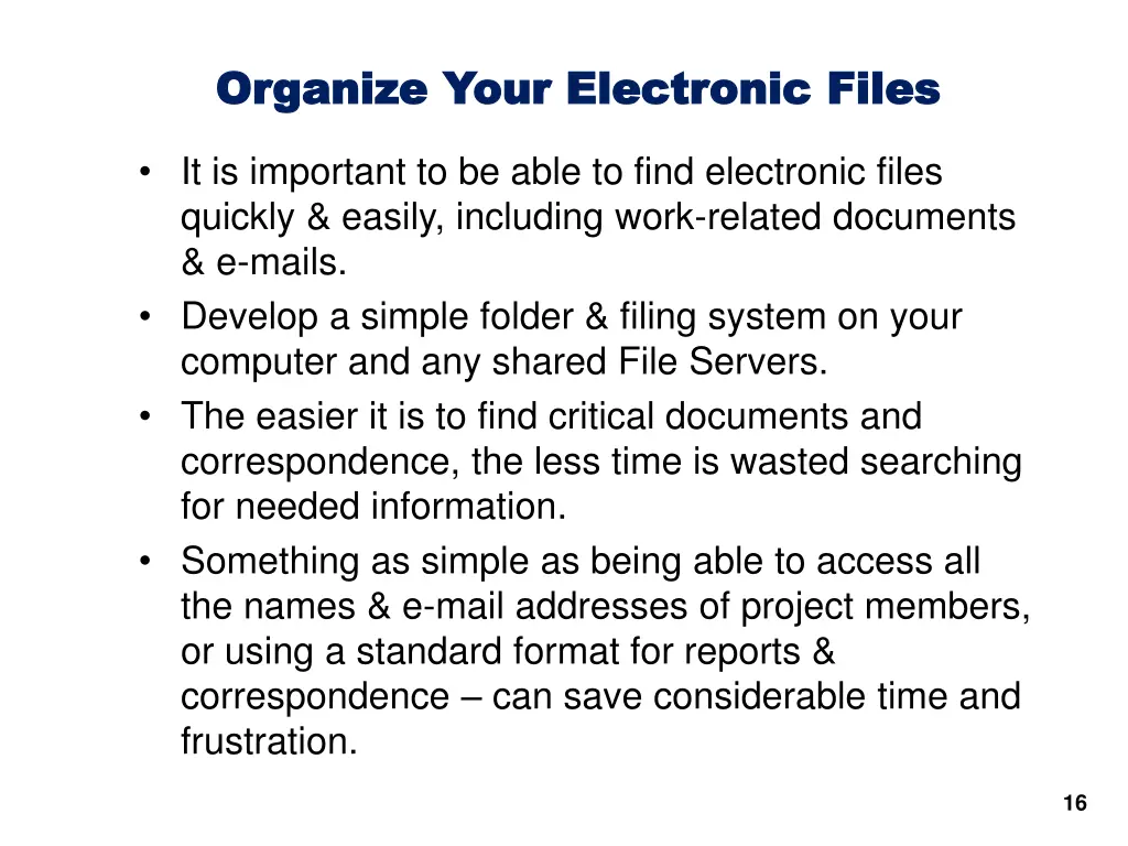 organize your electronic files organize your