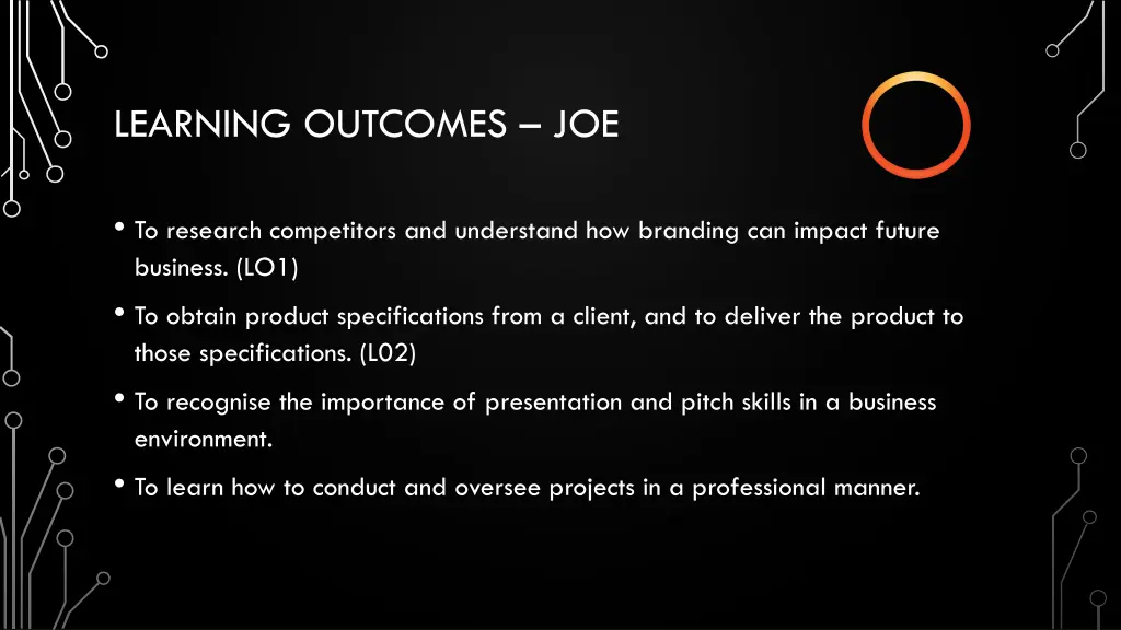 learning outcomes joe