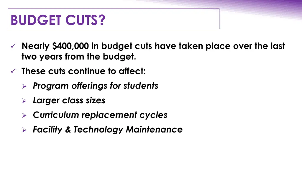 budget cuts
