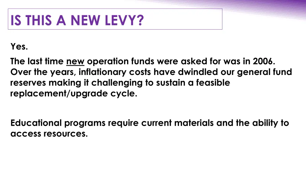 is this a new levy