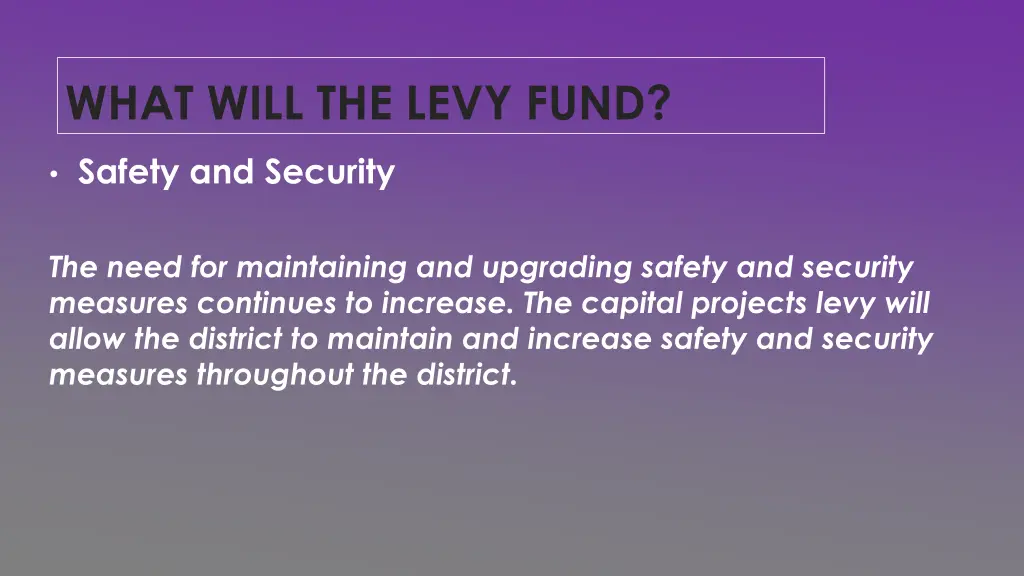 what will the levy fund 4