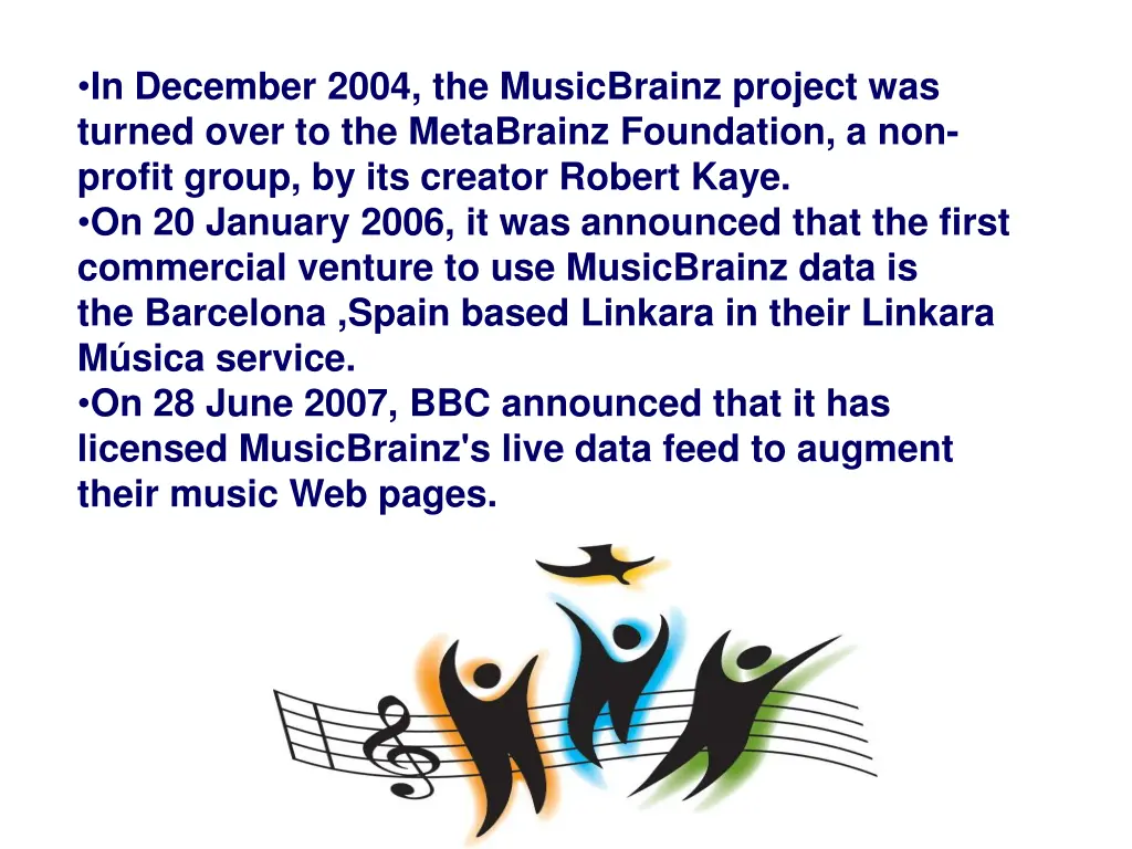 in december 2004 the musicbrainz project