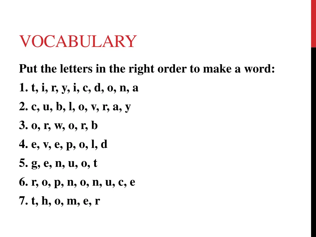 vocabulary