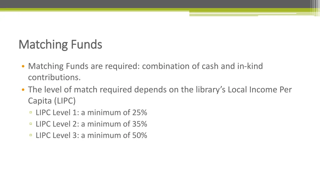 matching funds matching funds