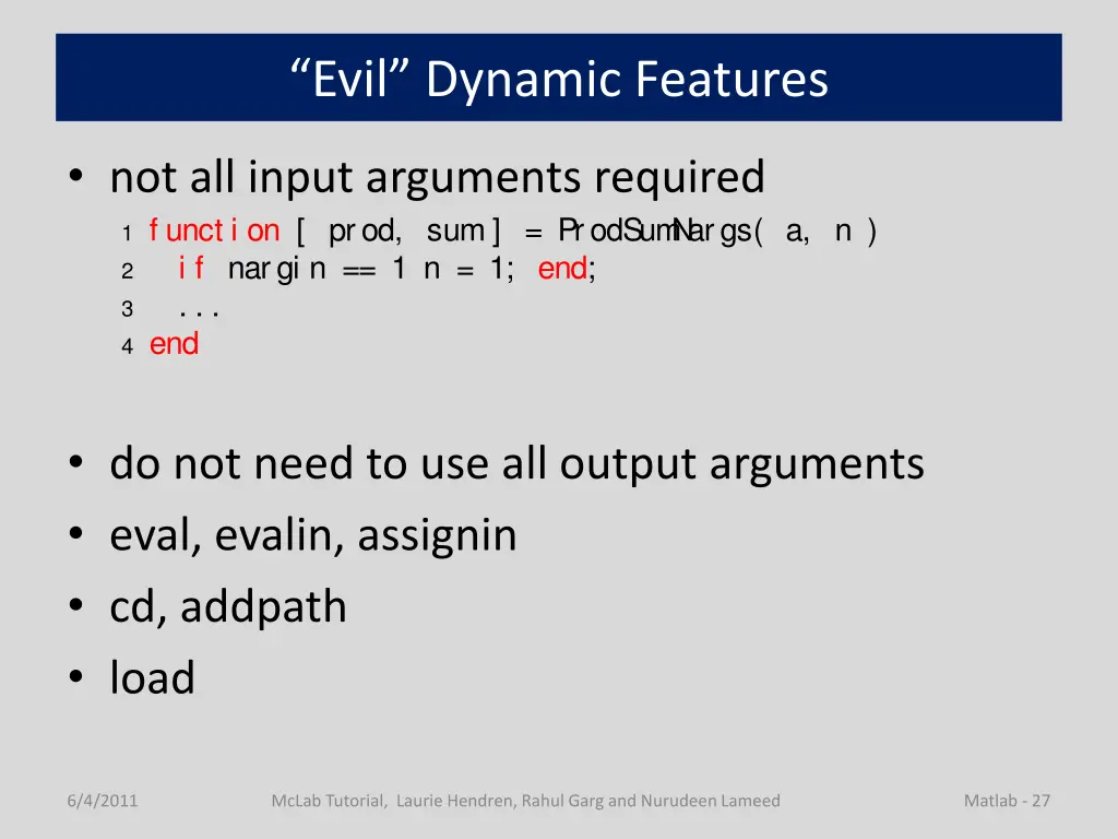 evil dynamic features