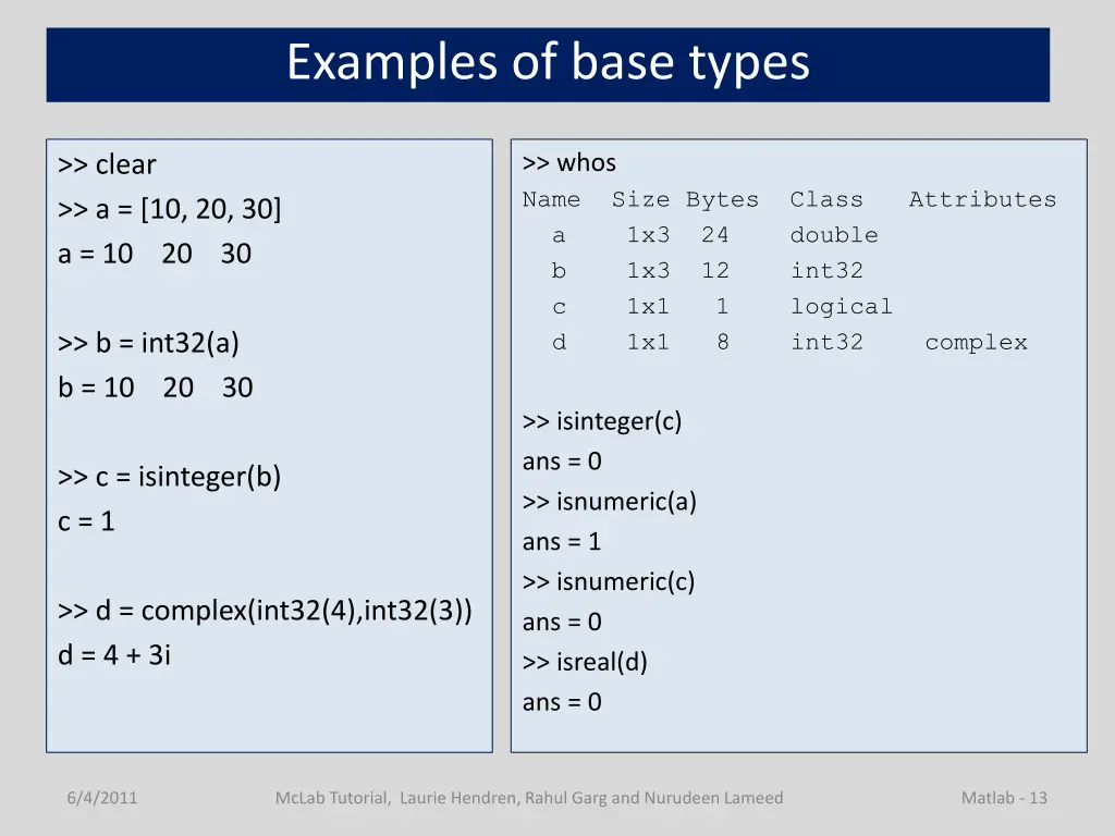 examples of base types