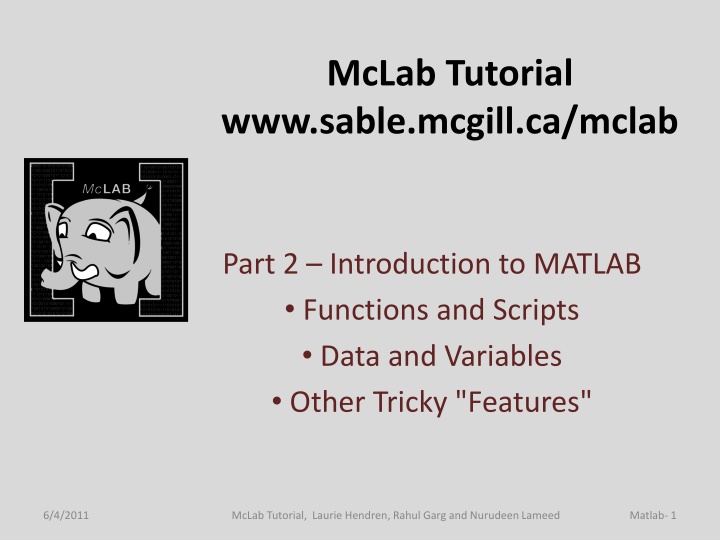 mclab tutorial www sable mcgill ca mclab