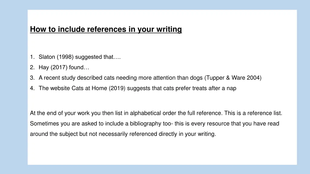 how to include references in your writing