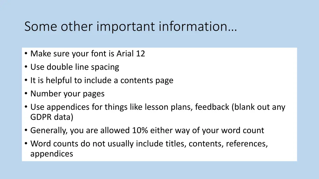 some other important information