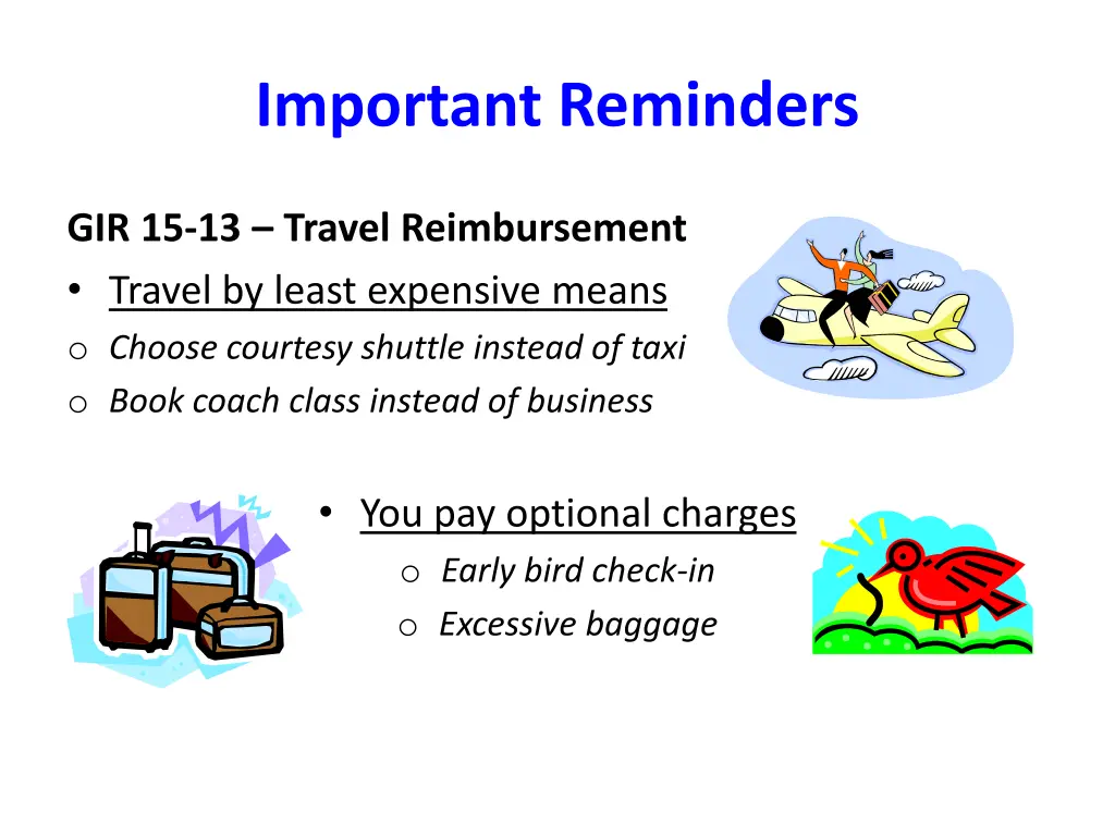 important reminders 1