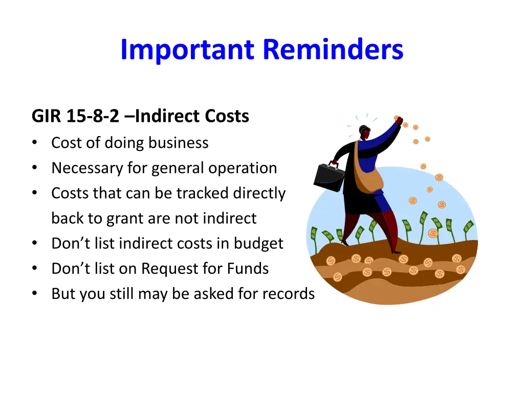 important reminders