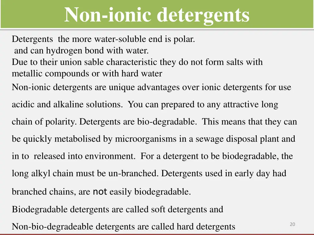 non ionic detergents