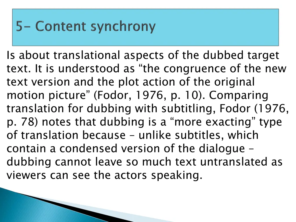 is about translational aspects of the dubbed