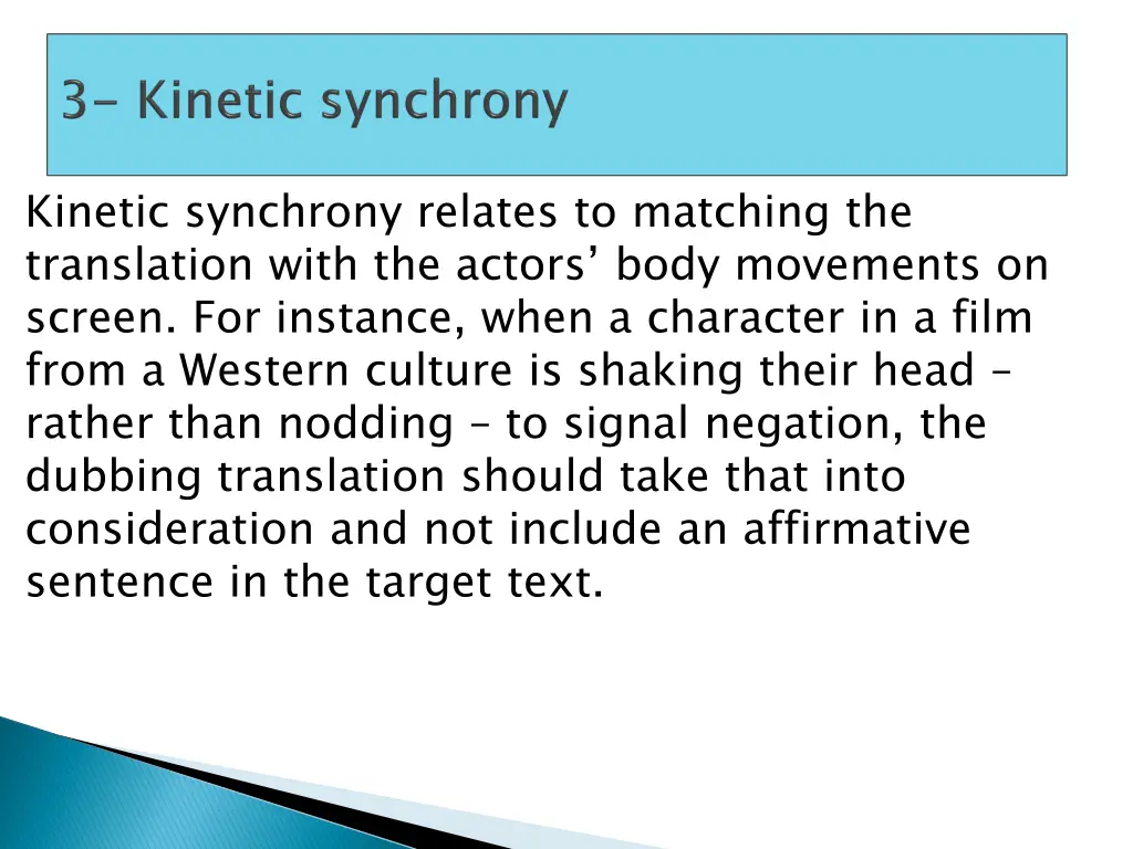 kinetic synchrony relates to matching