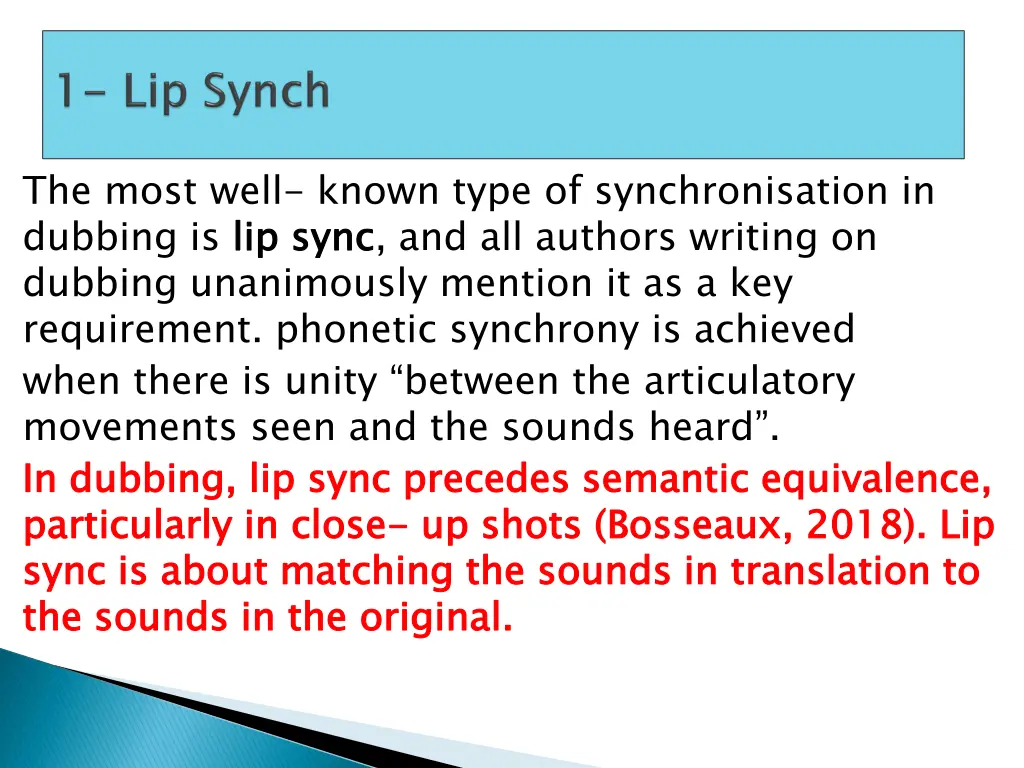 the most well known type of synchronisation