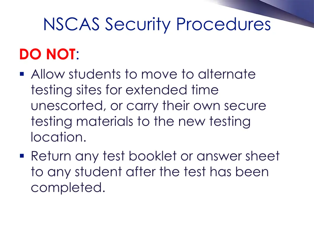 nscas security procedures 1