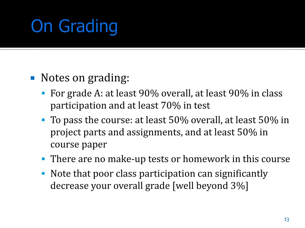 notes on grading for grade a at least 90 overall