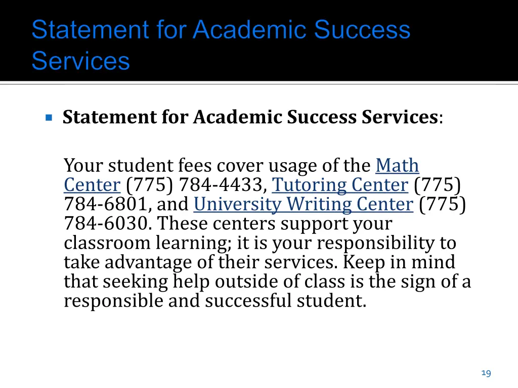 statement for academic success services