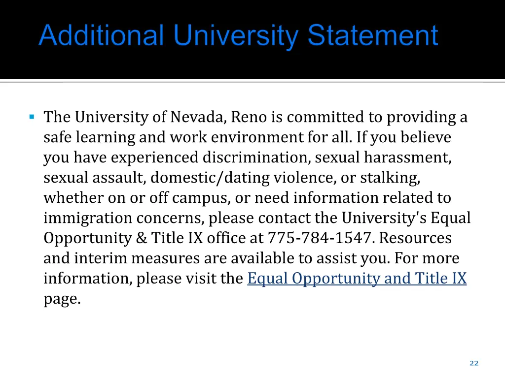 the university of nevada reno is committed