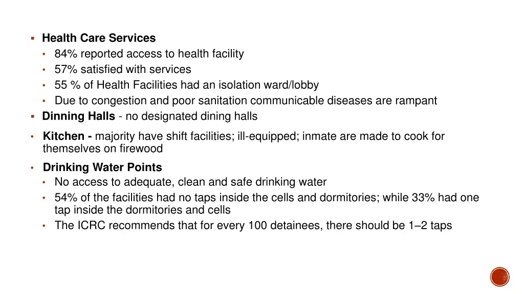 health care services 84 reported access to health