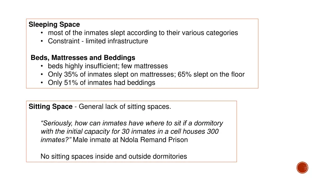 sleeping space most of the inmates slept