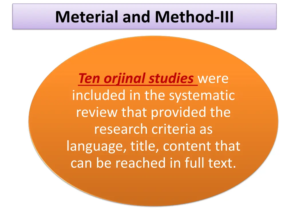 meterial and method iii