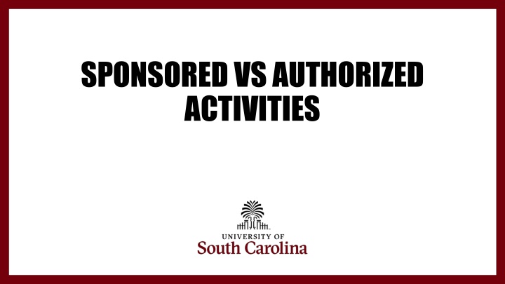 sponsored vs authorized activities