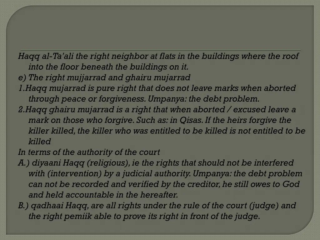 haqq al ta ali the right neighbor at flats