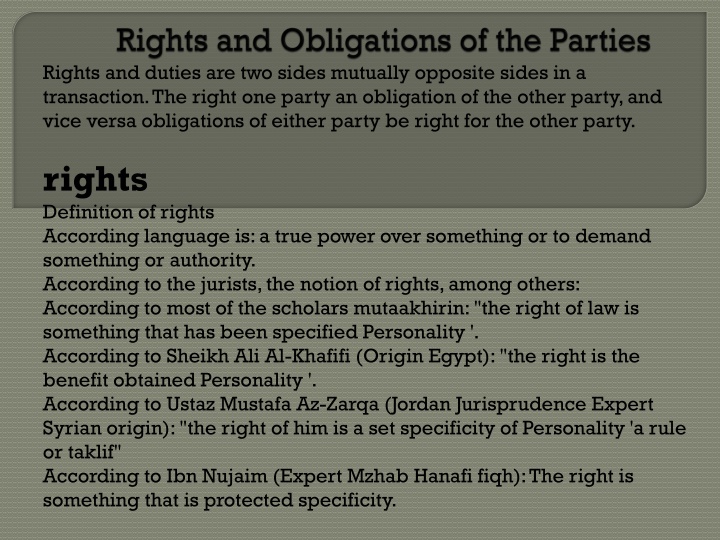 rights and duties are two sides mutually opposite