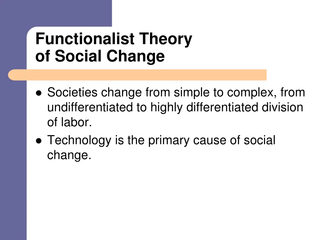 functionalist theory of social change