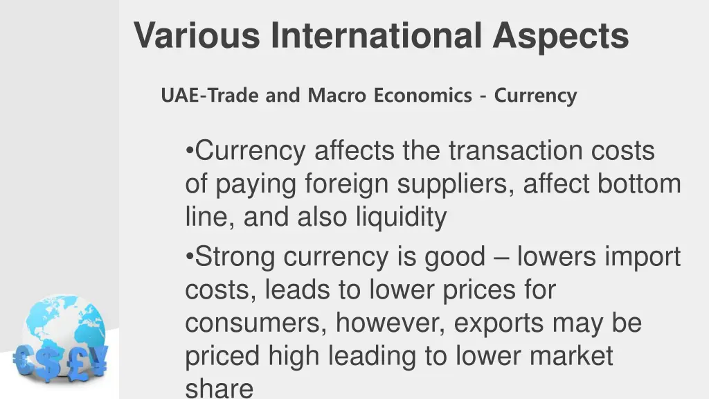 various international aspects 14