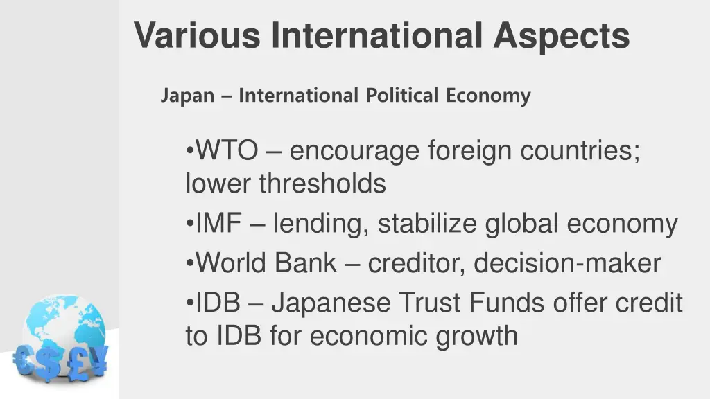 various international aspects 4