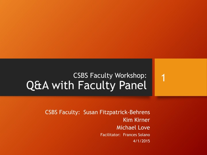 csbs faculty workshop