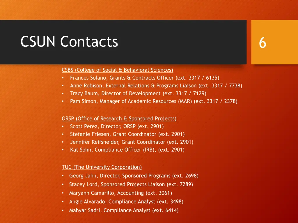 csun contacts
