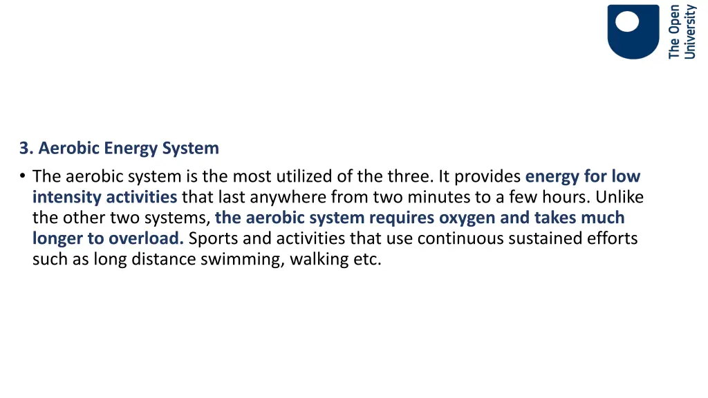 3 aerobic energy system the aerobic system