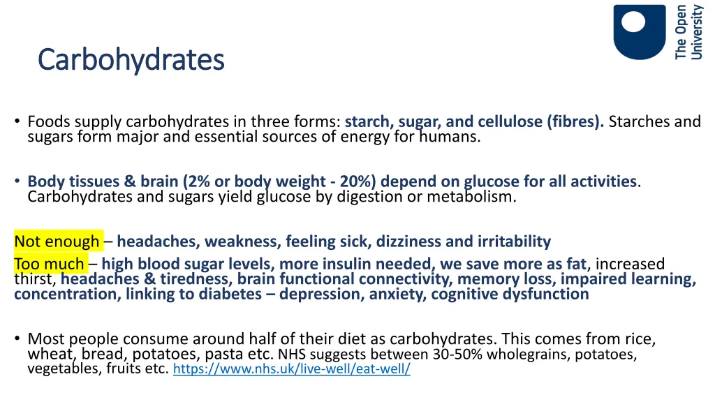 carbohydrates carbohydrates