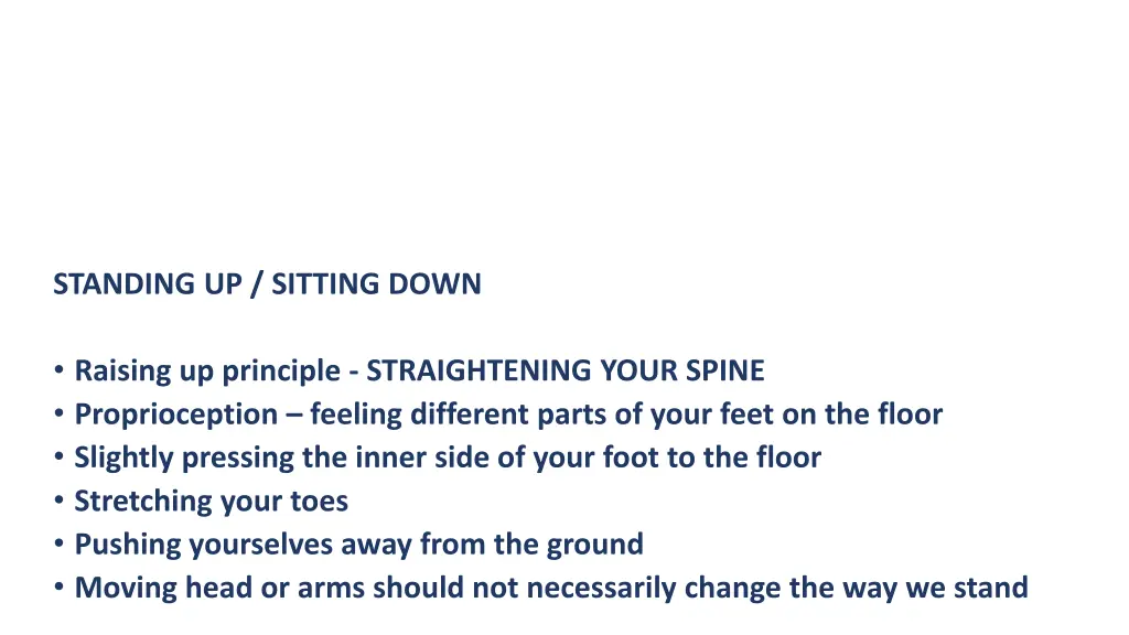 standing up sitting down
