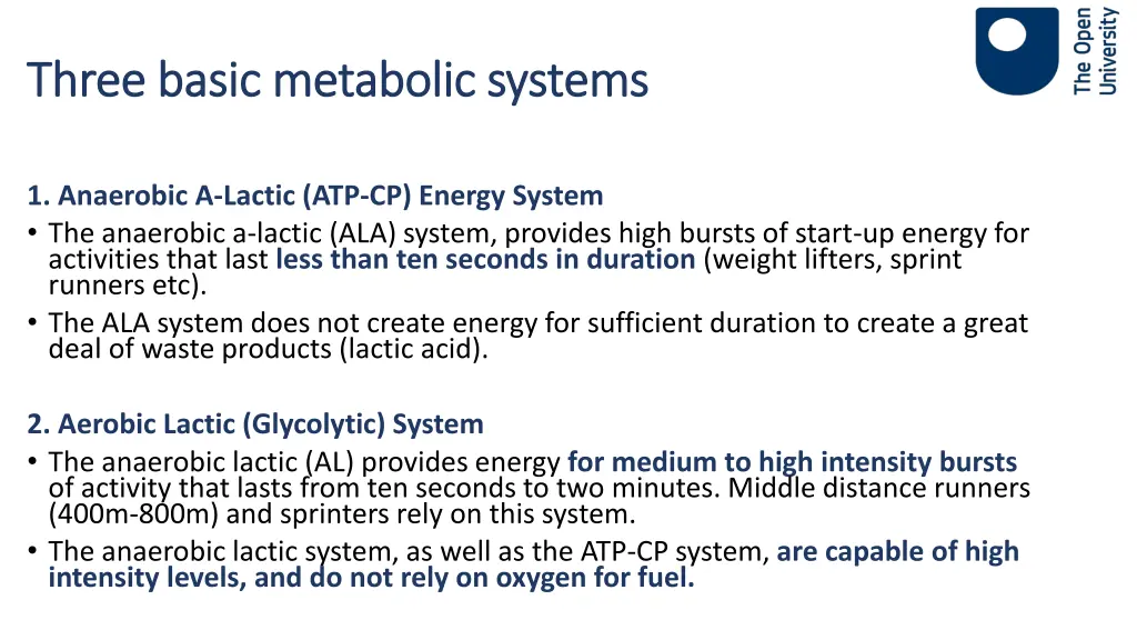three basic metabolic systems three basic