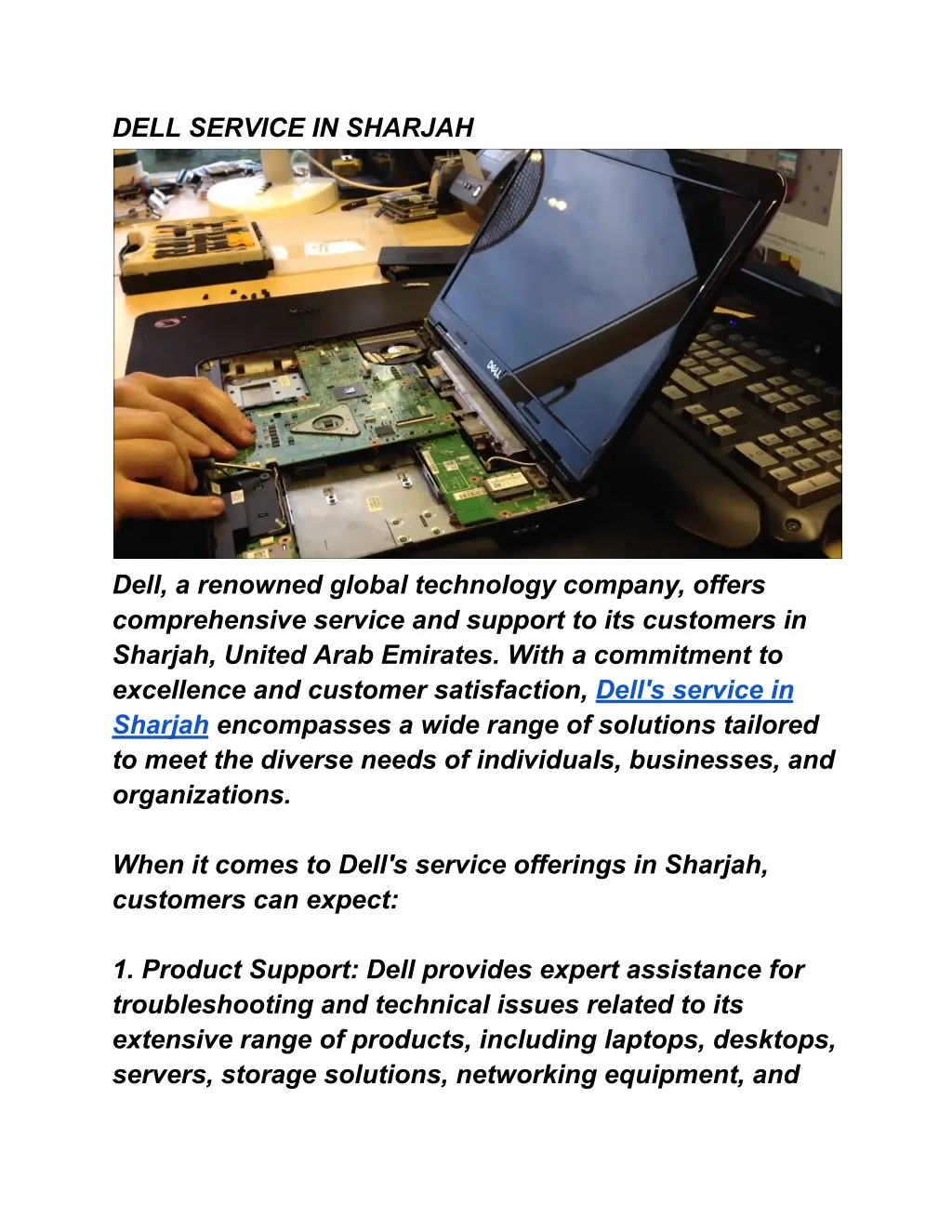 dell service in sharjah