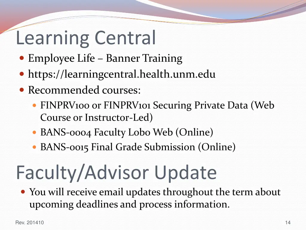 learning central employee life banner training