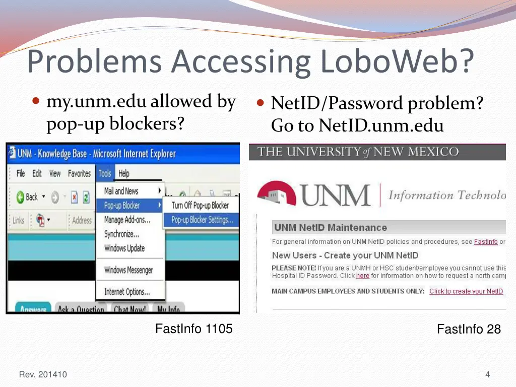 problems accessing loboweb