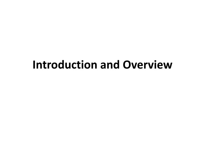 introduction and overview