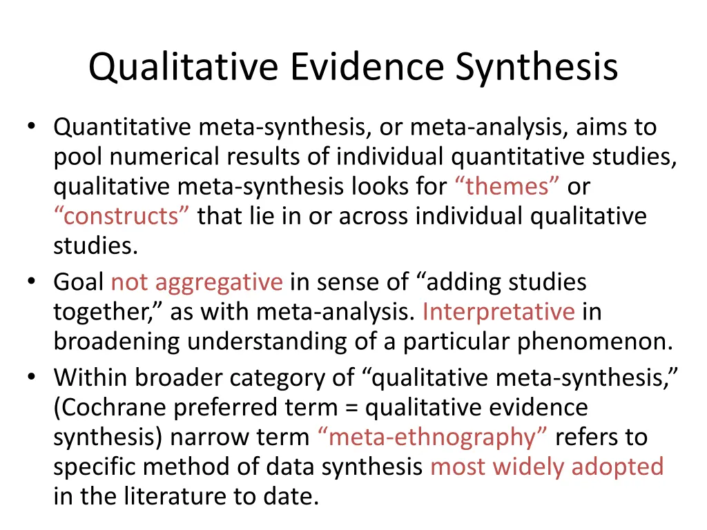 qualitative evidence synthesis