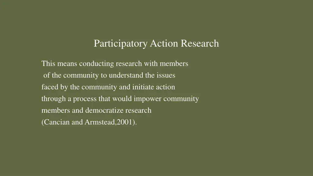 participatory action research