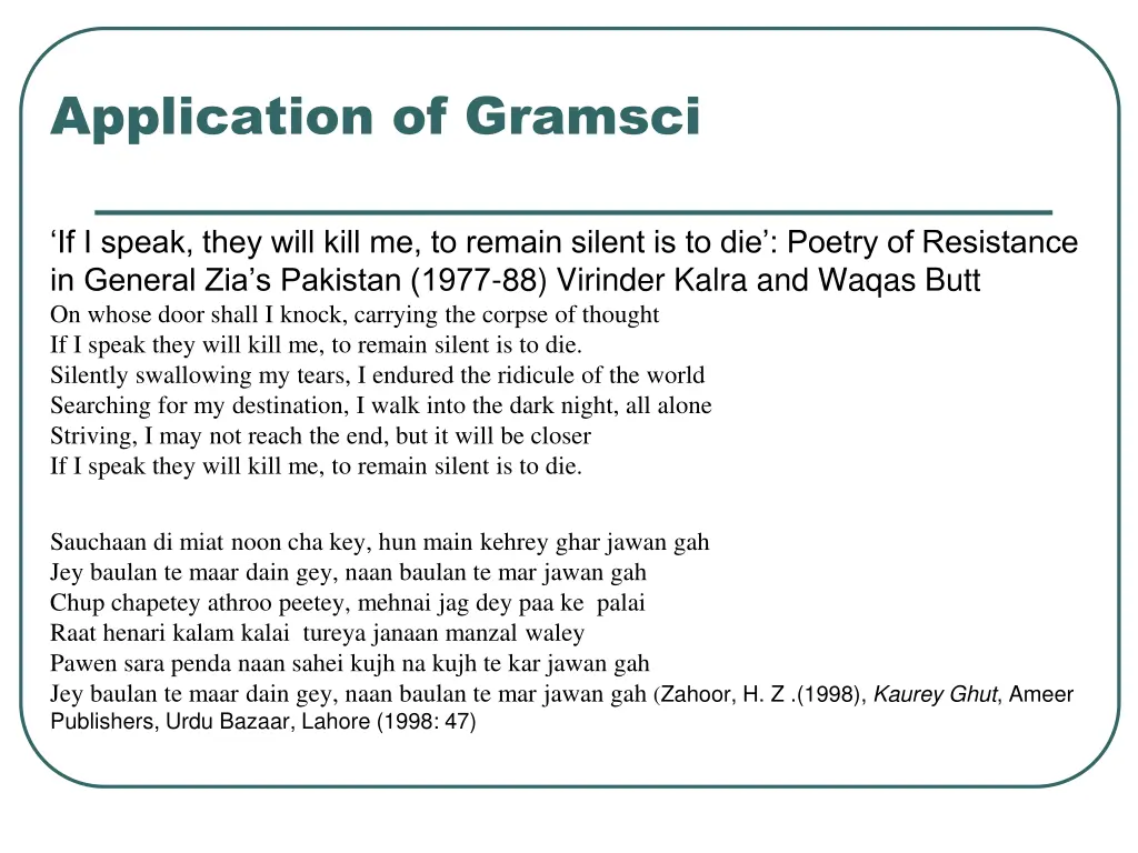application of gramsci