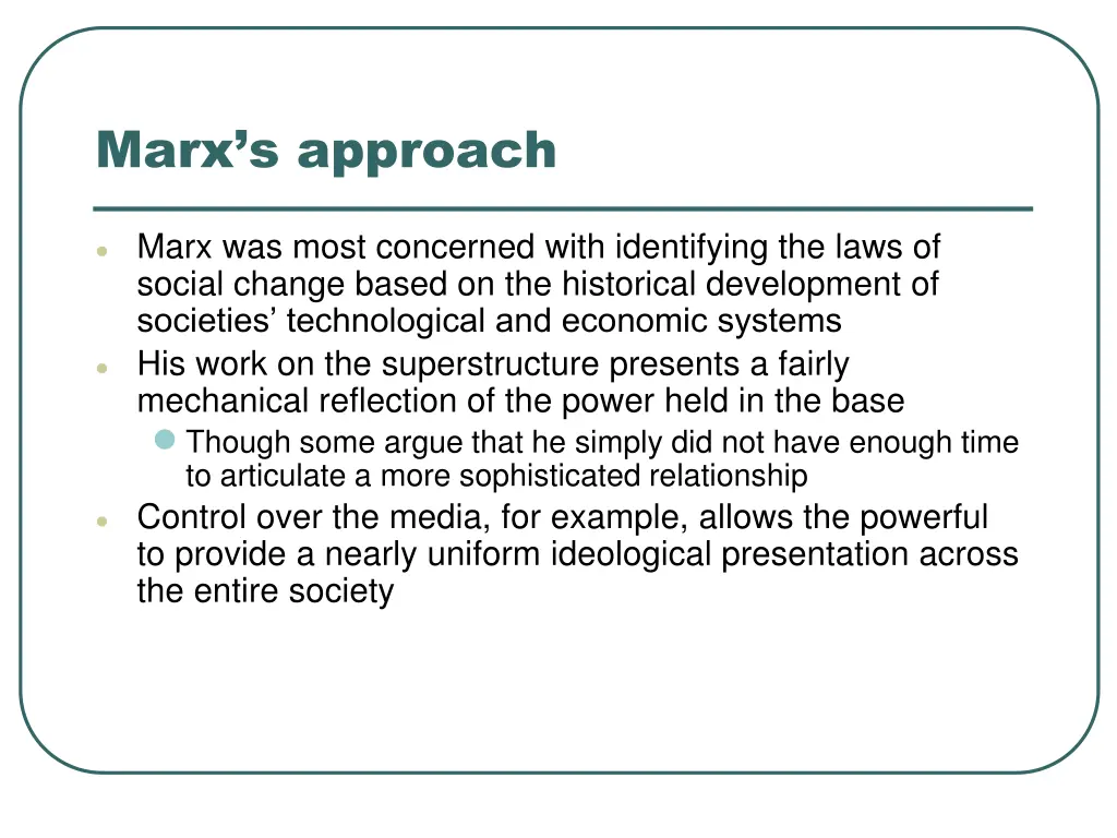 marx s approach